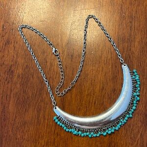Fashion Jewelry Necklace Blue Fringe Out